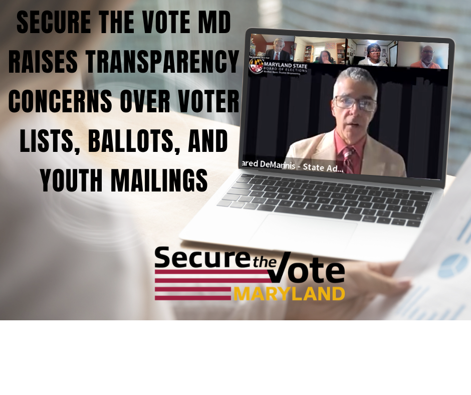 Secure the Vote MD Raises Transparency Concerns Over Voter Lists, Ballots, and Youth Mailings