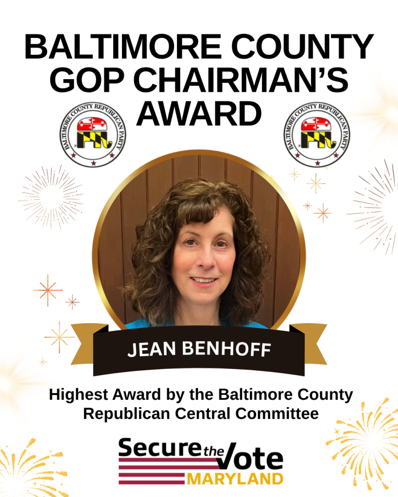 Secure the Vote Maryland Team Member Honored with Baltimore County’s Top GOP Award
